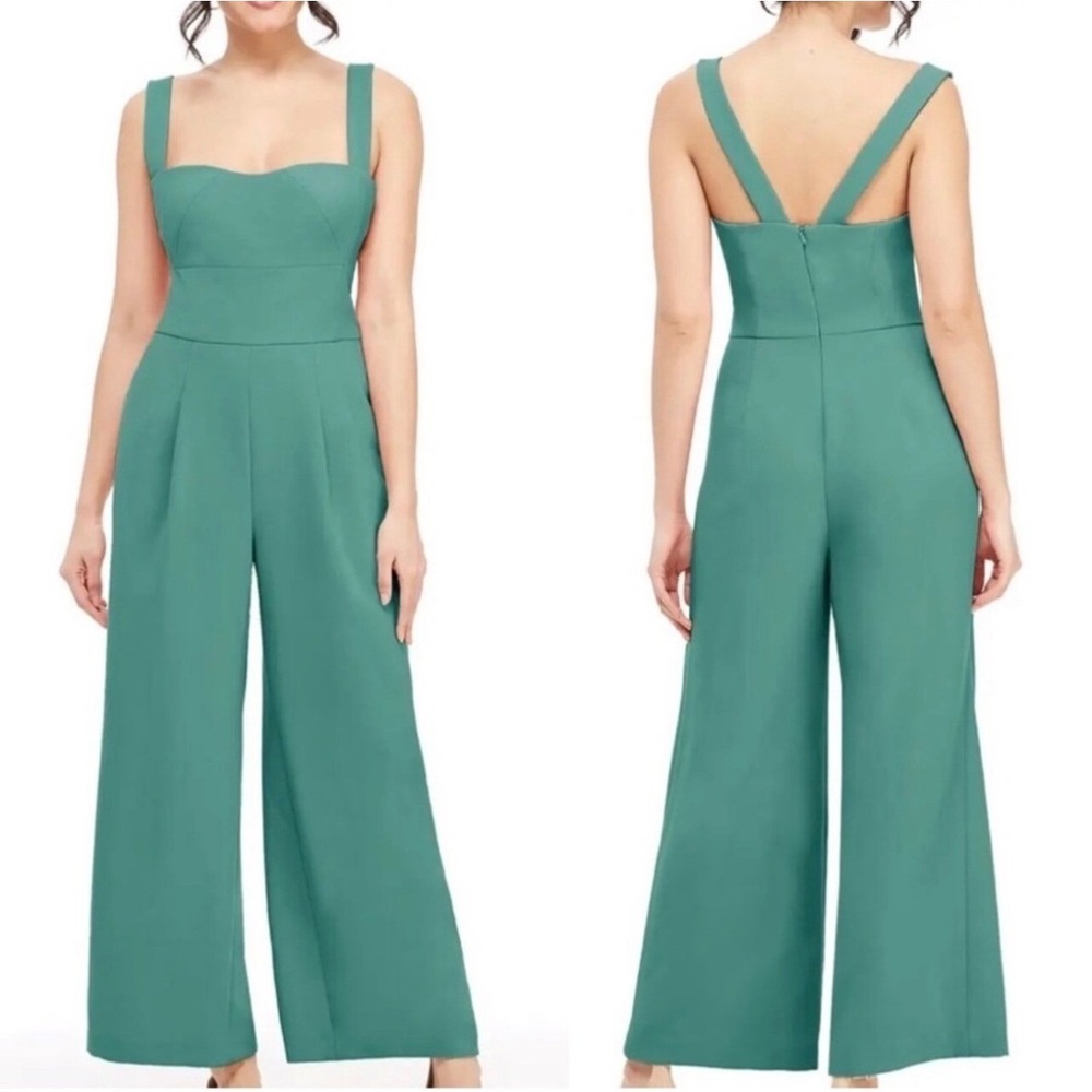 Gal Meets Glam Nicole Wide Leg Jumpsuit Square Neck Sleeveless Size‎ 4